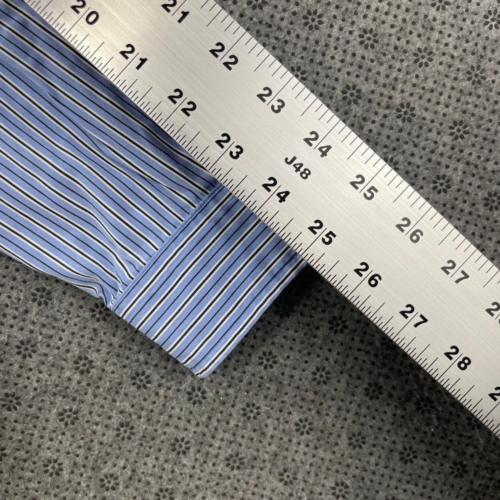 Ralph Lauren Classic Fit Striped Button Down Shirt Mens XL Blue White Cotton - Picture 9 of 12